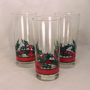 VGT Highball Glass Holly & Berries by LIBBEY GLASS COMPANY